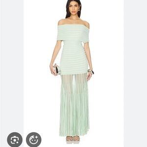 Alexis Mint Green Off-Shoulder Maxi Dress